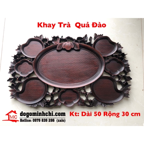 khay trà trái đào đẹp 1