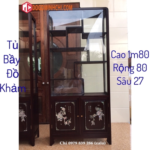 Tủ bày đồ khảm ốc gỗ gụ 1