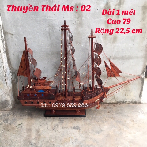 Thuyền Thái Gỗ Cẩm MS 07 1