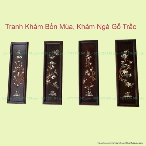 Tranh Tứ Qúy Bốn Mùa Khảm Ngà