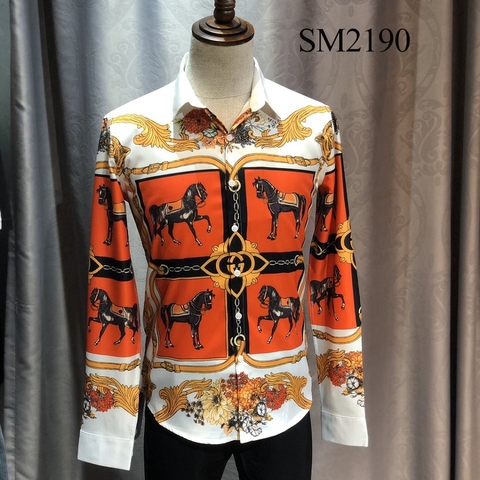 Áo sơ mi họa tiết versace - SM2190