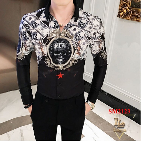 Áo sơ mi nam họa tiết versace SM2123