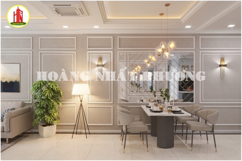 THIẾT KẾ NỘI THẤT CĂN HỘ SAIGON SOUTH RESIDENCES (A12A.10) 77M2 TÂN CỔ ĐIỂN