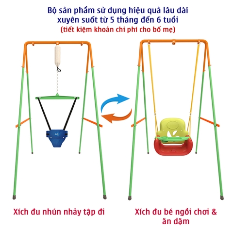 Combo Xích Đu Nhún Nhảy và Ghế Jumper Kids - JPKG101