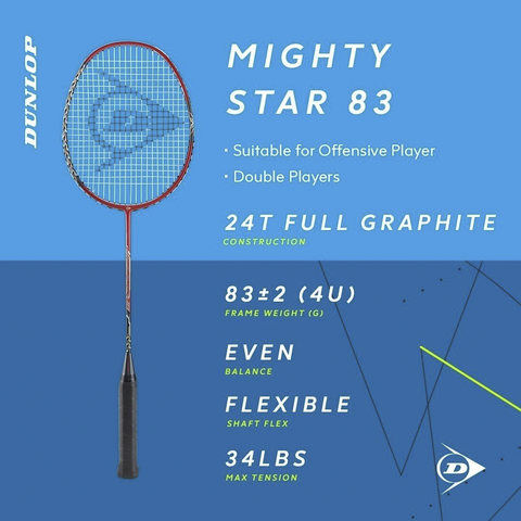 Vợt cầu lông Dunlop MIGHTY - STAR 83 ( VỢT CÂN BẰNG )