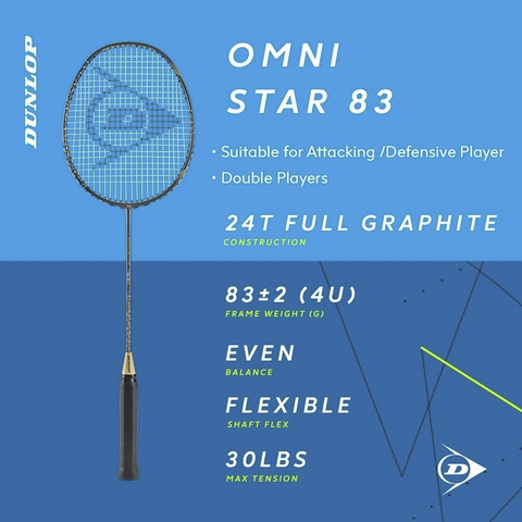 Vợt cầu lông Dunlop OMNI - STAR 83 ( VỢT CÂN BẰNG )