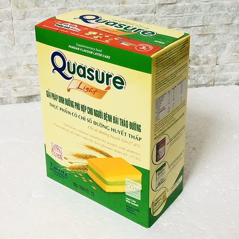 Bánh Bông Lan Quasure Light Cốm Hộp 126 Gam- cho người tiểu đường, ăn kiêng