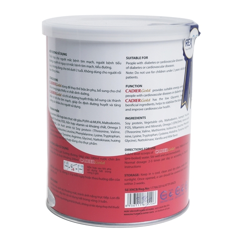 Sữa Cadier Gold 400g Cho Tiểu đường, Tim mạch-HỖ TRỢ PHÍ SHIP TỚI 20K KHI MUA TỪ 3 hộp trở lên