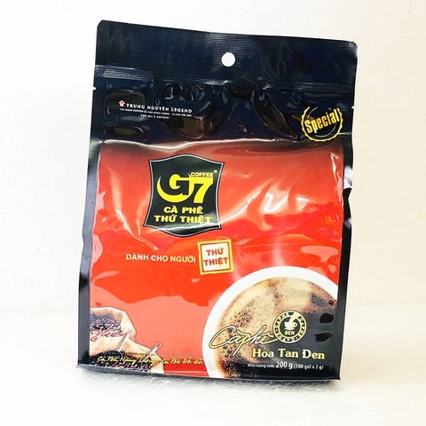 Cà Phê Trung Nguyên G7 Hòa Tan Đen - Bịch 100 Sachets- Không Đường