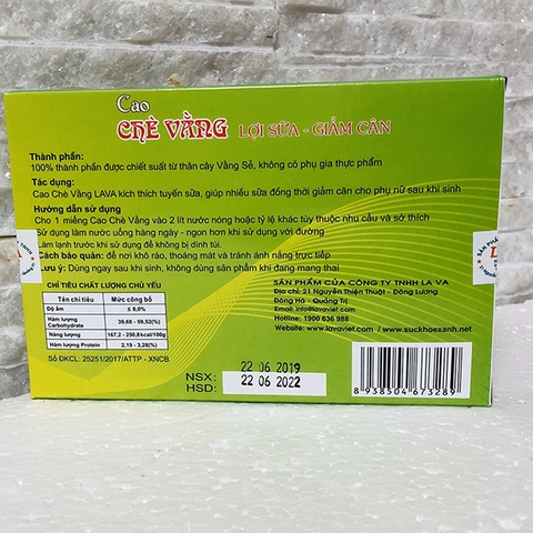 Cao Chè Vằng- Lợi Sữa Giảm Cân