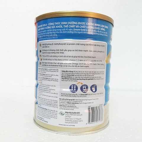 Sữa Ensure Gold ít ngọt hương vani 850g