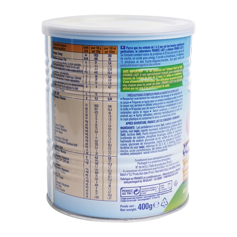 Sữa France Lait 3- 400G- HẠN SỬ DỤNG ĐẾN 25/9/2020- GIẢM GIÁ SÂU