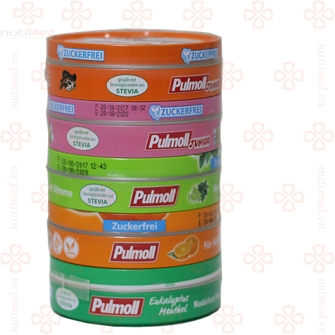 Kẹo Pulmoll Pastillen Eukalyptus Menthol 50g- kẹo ngậm ho không đường vị bạc hà 50g
