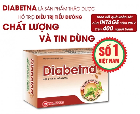 Viên tiểu đường Diabetna - Dây thìa canh- Hộp 40 Viên