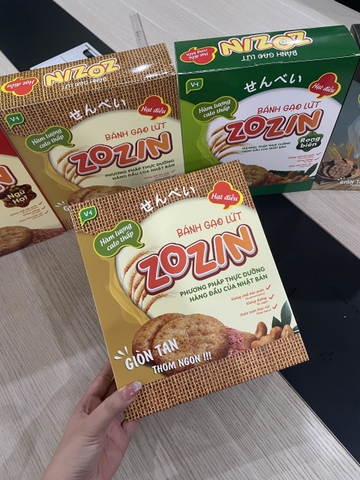 Bánh Gạo Lứt Hạt Điều Nguyên Chất Zozin (Hộp x 150gram)