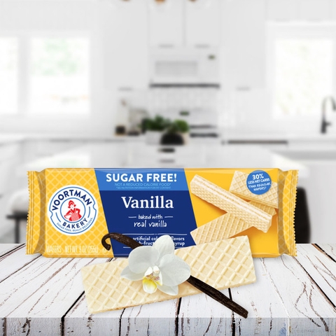 Bánh xốp không đường Voortman vị Vanilla 255g