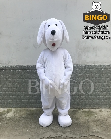 Mascot Con Chó Trắng