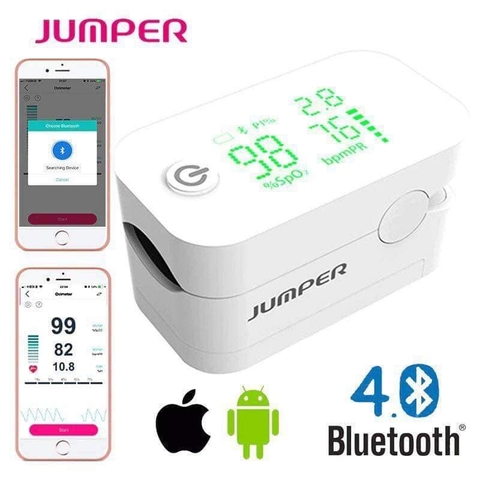 Máy đo nồng độ oxy máu , SPO2, PR, PI Jumper JPD-500G kết nối Bluetooth, màn hình Led