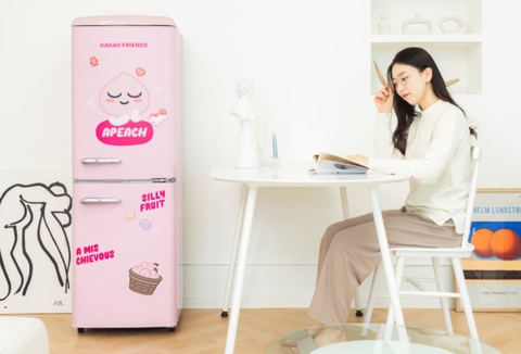 Tủ lạnh A Peach màu hồng công chúa