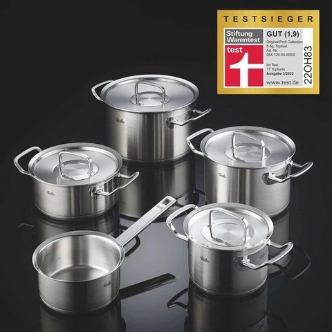 BỘ NỒI FISSLER PROFI 4 NỒI 1 QUÁNH NẮP INOX MẪU MỚI 2022