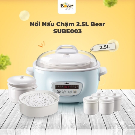 Nồi nấu chậm Bear SUBE003 2.5L - Hàng Quốc Tế