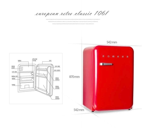 TỦ LẠNH MINI BOMANN COOLER 106L