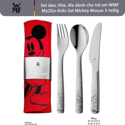 Bộ dao, thìa, dĩa dành cho trẻ em WMF My2Go-Kids-Set Mickey Mouse 5-teilig