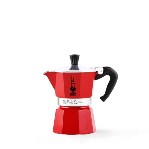 Ấm pha cafe Bialetti Mocha Express Espresso Maker màu đỏ - 3 tách/ lần không dùng cho bếp từ