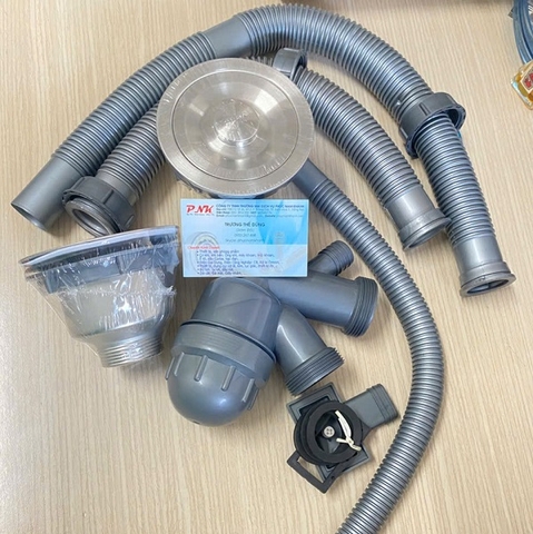BỘ XẢ BỒN RỬA CHÉN HAI HỘC INOX304 110MM (HỘC XẢ INOX304)