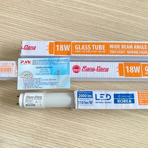 BÓNG ĐÈN LED TUÝP THỦY TINH RẠNG ĐÔNG T8 TT01 120/18W DÀI 1.2M