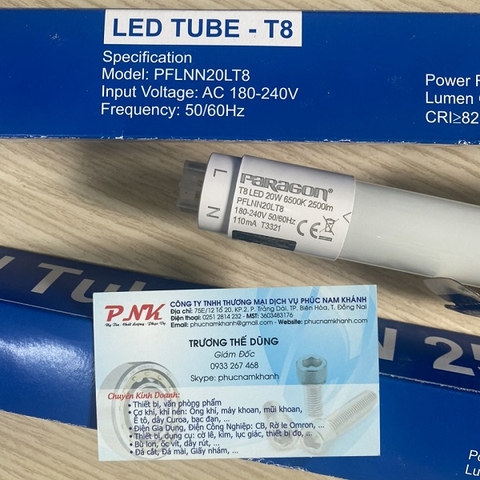 ĐÈN LED TUÝP PFLNN20LT8 20W 1.2M 6500K PARAGON