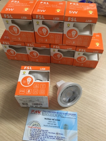 BÓNG LED FSL MR16E 5W ĐUÔI GHIM 220V