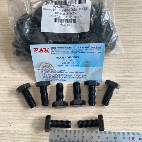 BÙ LON THÉP ĐEN M10x25