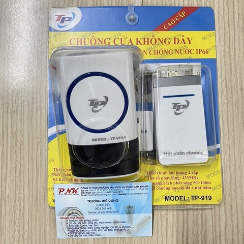 CHUÔNG CỬA KHÔNG DÂY IP66 220V TP-919