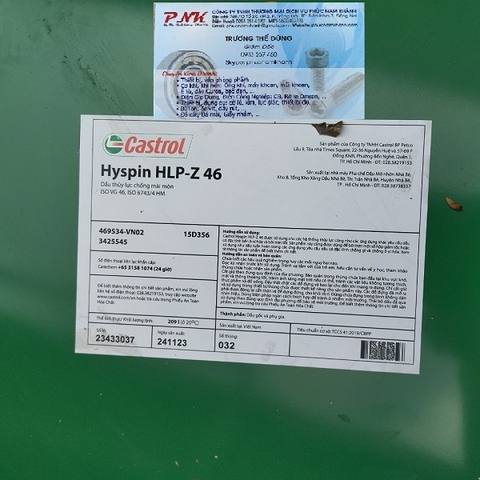 NHỚT CASTROL HYSPIN HLP Z46 209L/PHUY