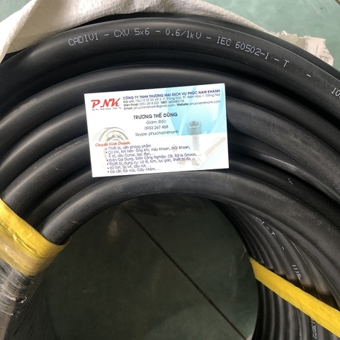 DÂY CÁP ĐIỆN CXV 5x6MM2 (0.6/1kV)