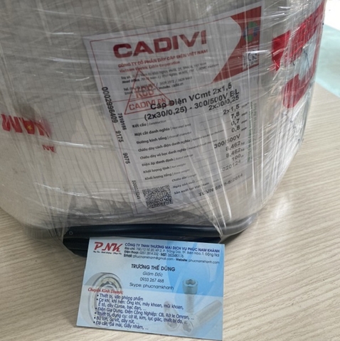 DÂY CÁP ĐIỆN VCMT 2x1.5MM2 (300/500V) CADIVI