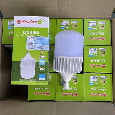 BÓNG ĐÈN LED BULB TRỤ NHÔM ĐÚC RẠNG ĐÔNG 80W