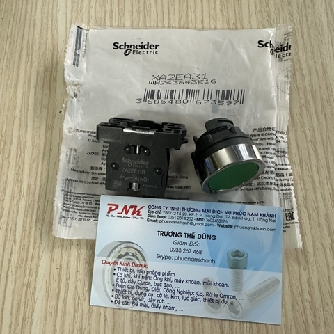 NÚT NHẤN NHẢ SCHNEIDER PHI 22 XANH LÁ 1NO XA2EA31