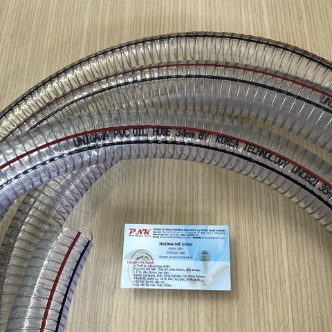 ỐNG HÚT PVC GÂN KẼM TRẮNG TRONG PHI TRONG 34