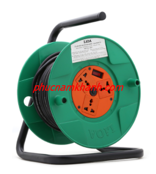 QT30-2-15A-ổ cắm kiểu Rulo công suất 15A, 3 ổ cắm, 1 công tắc, dây 30m, 2 lõi dây