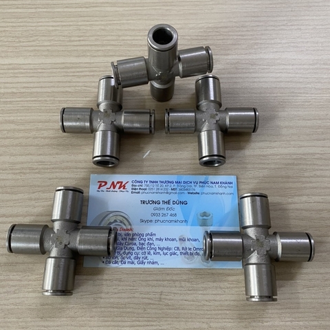 NỐI HƠI CHỮ THẬP INOX ỐNG 10MM