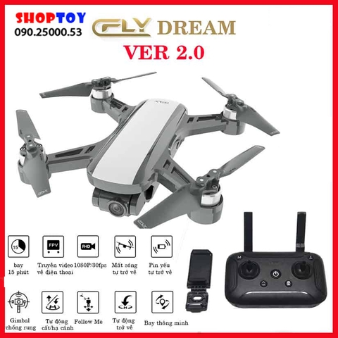Flycam C-Fly Dream GPS,Camera 1080P,gimbal chống rung 2 trục,khoảng cách bay 800m,thời gian bay 15 phút