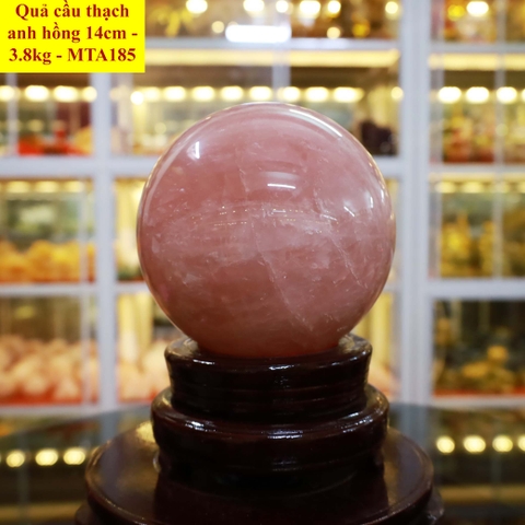Quả cầu thạch anh hồng tự nhiên ĐK 14cm - 3.8kg - MTA185
