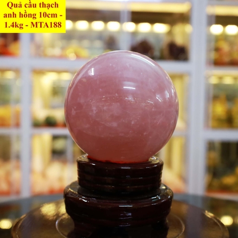 Quả cầu thạch anh hồng tự nhiên ĐK 10cm - 1.4kg - MTA188