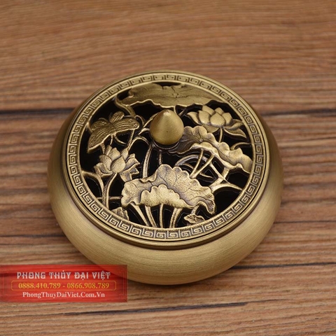 Lư xông trầm trơn bằng đồng nguyên chất- 7.4x5cm-200g