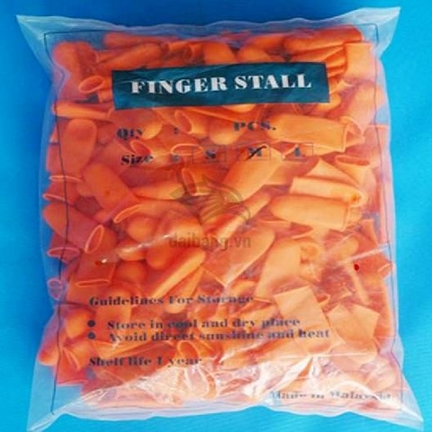 Bao ngón tay cao su có gai màu cam (Finger Stall)