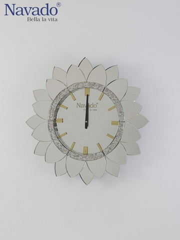Đồng hồ gương Sunflower kết hợp gương trắng và gương xám mốc