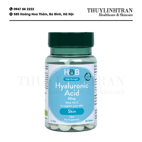 H&B High Strength Hyaluronic Acid 50mg - 30 viên
