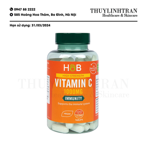 H&B Vitamin C-1000mg Rose Hips 120v